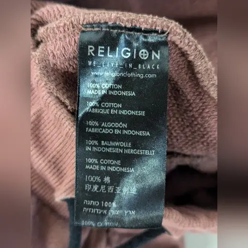 Religion Trance Sequin Mauve Sweatpants szM Beaded embellished jogger high rise