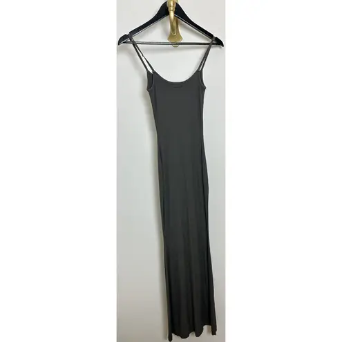SKIMS Ribbed Long Slipdress in Gunmetal Size X-Small