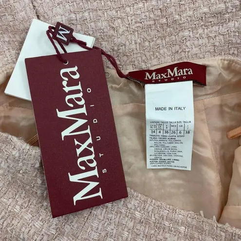 Max Mara Tweed Pencil Skirt Wool Blend Knee Length Size 4
