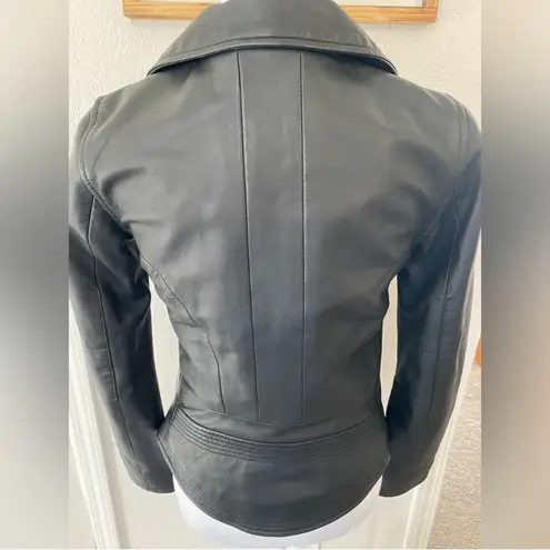 Classic Leather Moto Jacket European Lot 78 Biker Black Motorcycle Jacket XS