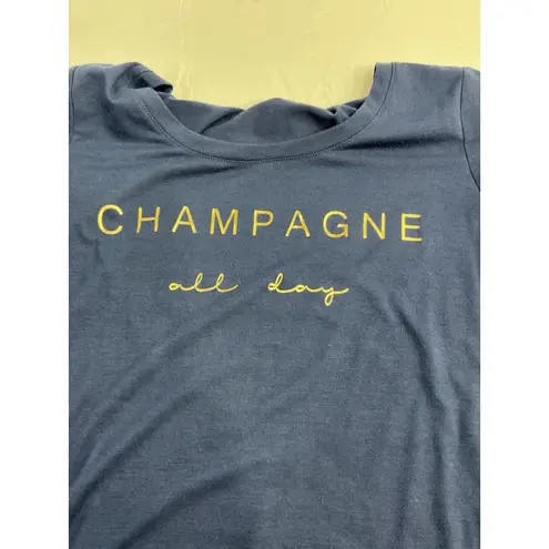 Womans Alfani Intimates Pullover T Shirt Large Blue Short Sleeve Scoop Neck