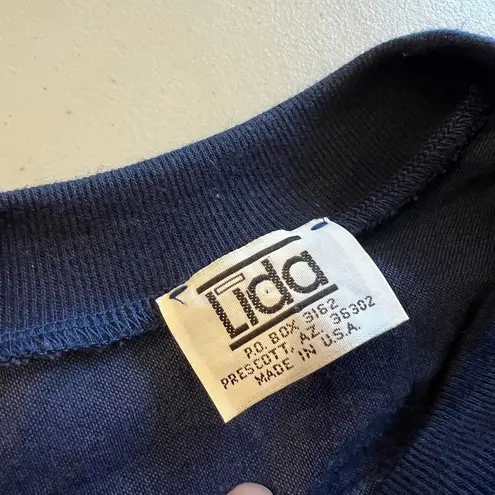 Vintage Lida 1989 AZ USA Blue Cotton Embellished Concho Top Size Medium - Image 9