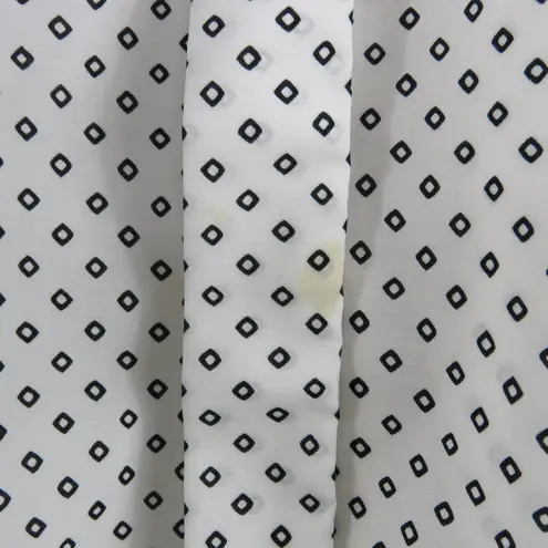 Laura and Jayne White and Black Bow Collar Vintage Diamond Print Blouse Size 8 Size M
