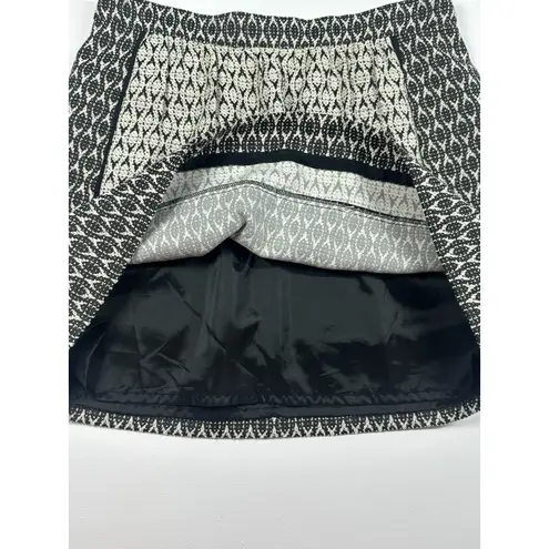 NWT J.Crew Textured A Line Black Ivory Apron Skirt, Sz: 10 (b1)