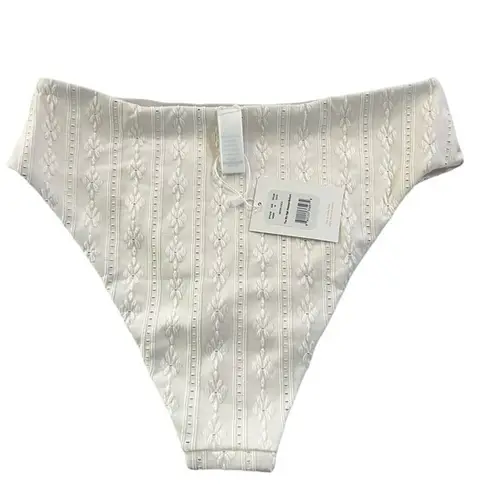ANDIE NWT The 90s High Waisted Bottom Coco White Textured Eyelet Lined