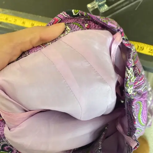 Homemade retro top & culottes puff half sleeves pockets wide leg cropped size XS Purple