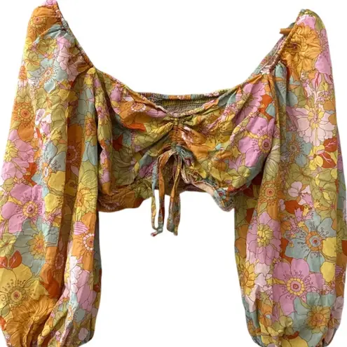 Show Me Your Mumu  Jenna Cropped Top Groovy Blooms Size‎ XS