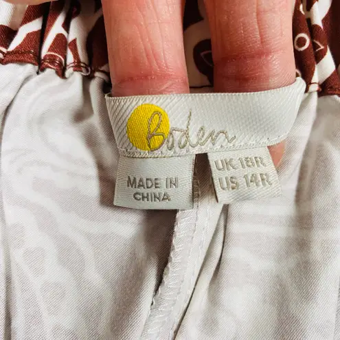 Boden USA Boden Pull On Paisley Ankle Length Straight Cut Trouser