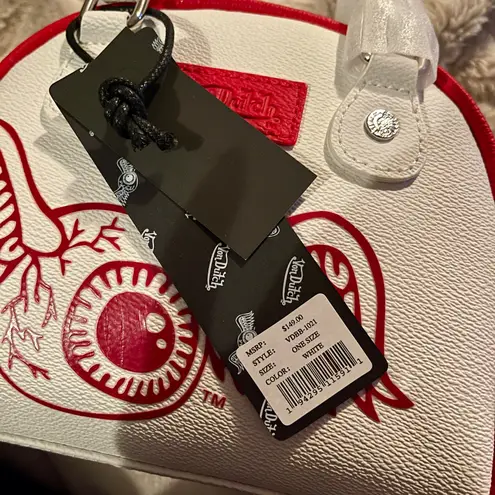 Von Dutch Crossbody Bowling Bag Flying Eye White Red Two Tone Y2K New With Tags