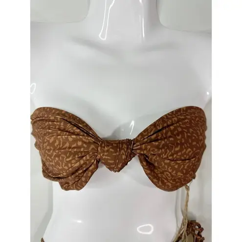 Stone Fox Swim LELE TOP & RIVER BOTTOM TWO PIECES SET in WILD CAT MEDIUM NWT