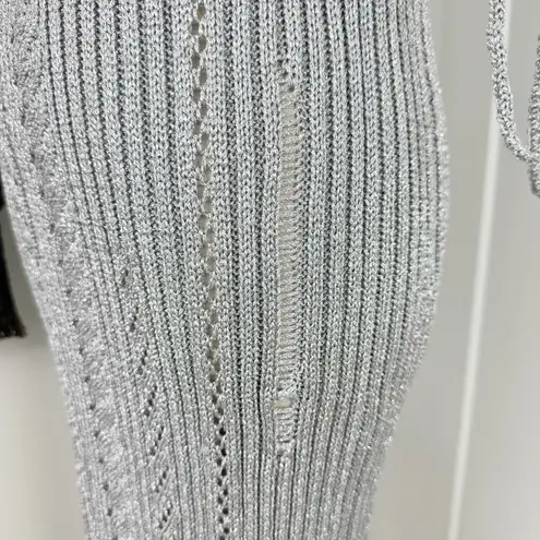 Zadig & Voltaire Jessy Silver Metallic Knit Midi Dress Sz S