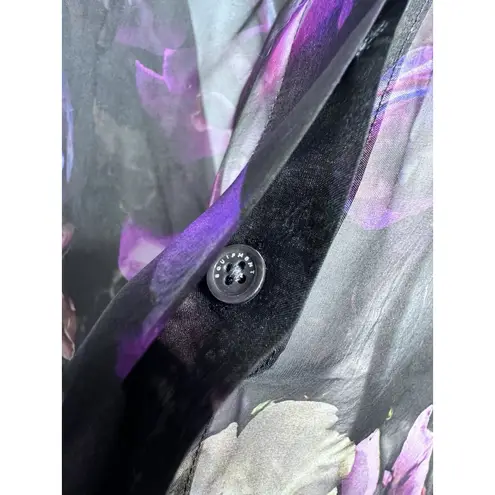 Equipment New Dark Floral Print 100% Silk Shirt Long Sleeved Md-Long Blouses Lg