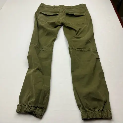 Nili Lotan Cropped Military Jogger Pant Womens Size 2 Green Zipper Pockets