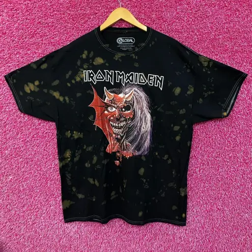 Iron Maiden Oversized Purgatory Bleach dye Tshirt Size Medium
