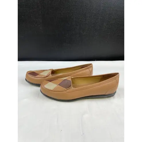 Dr. Scholls Women's Leather Tan/Multi Shoes, Slip on/ Flats Size 7.5 SKU 4270