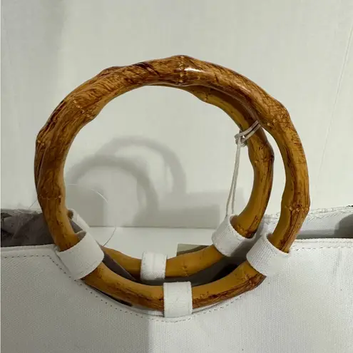 SOL + MER NWT Strawberry Beaded Viral Purse Handbag w Bamboo Handles White Strap