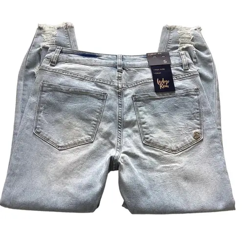 Indigo Rain Juniors Button Fly Distressed High