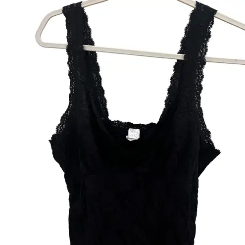 Hanky Panky Black Lace Camisole Tank Top Size XL Y2K Stretch