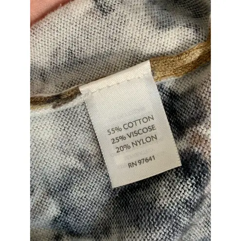 J Jill Womens Brown Cream Watercolor Abstract Long Sleeve Sweater Size M