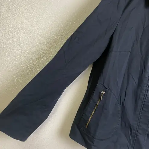Nina McLemore Jacket Womens Size 10 Navy Button Up Outdoors Zip Pockets USA Blue