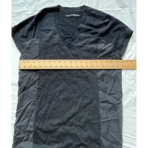 ALLSAINTS black V-Neck Short Sleeve wool blend Knit Tunic Dress Minimalist 4