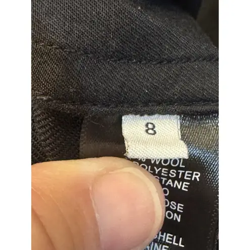 Rebecca Taylor Black Wide Leg Shorts Size 8 Wool 50's 60's Wrap Skort Walking