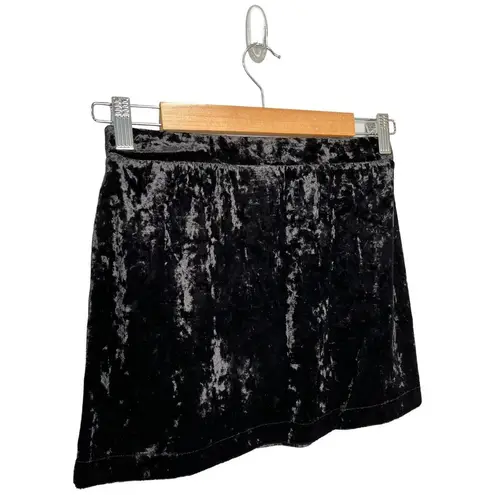 Abound New Nordstrom  Crushed Velvet Velour Mini Retro 90s Y2K Skirt Black S