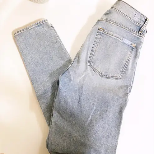 7 For All Mankind | High-Rise Button Fly Skinny Jeans in Vail size 27