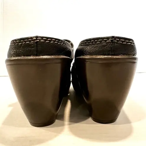 Baretraps Huntley Leather Upper Mules Women's 6.5 Black Buckle Boho Casual NWOT