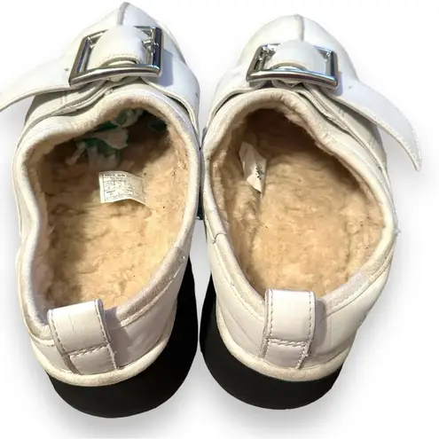 UGG x Opening Ceremony Tasman Off White Leather Faux Fur Platform Mules Sz 8