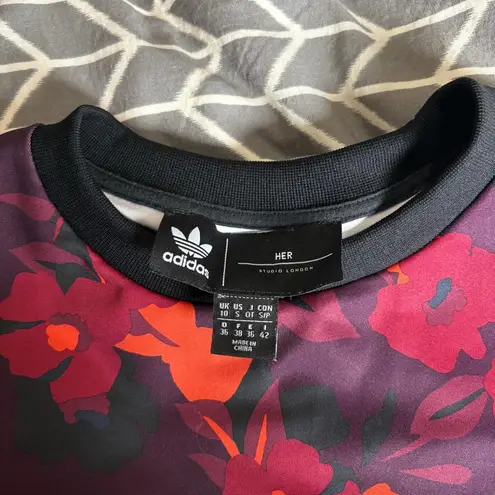 Farm Rio Adidas Her Studio London Long Sleeve Bodysuit Red Floral Small