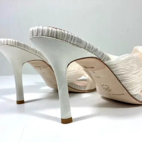 Loeffler Randall Claudia Top Knot Bow Heel Mule Sandals Pearl 9.5 NEW