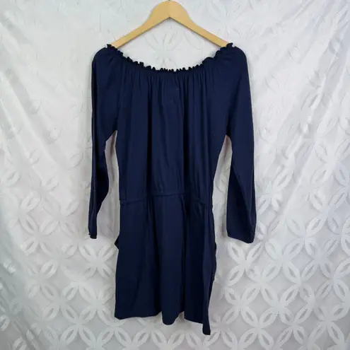Chaser  Off Shoulder Shirred Navy Mini Dress Size M