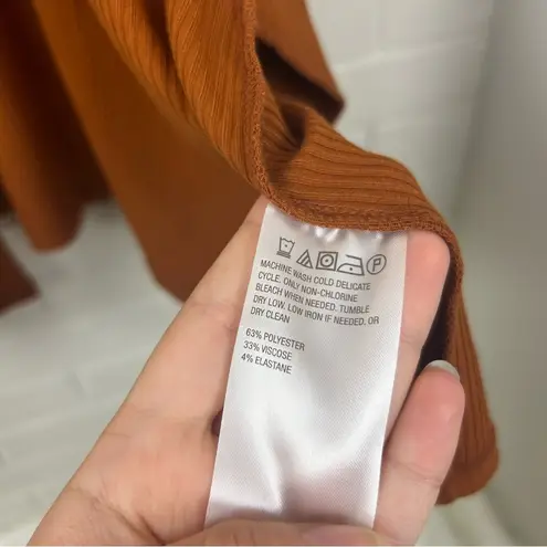 Iman Comfy Chic Ribbed Hacci Knit Duster Cardigan in Pumpkin Spice Size XL Orange