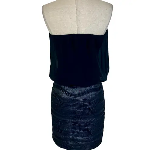 Wet Seal Black chiffon metallic strapless dress  small chiffon top bodycon skirt