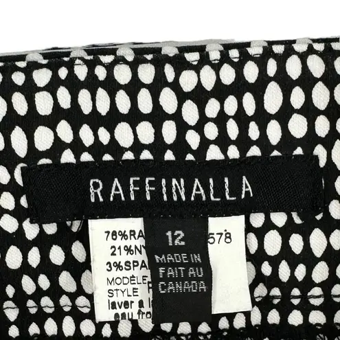Raffinalla Black and White Artsy Polka Dot Mix Print Stretch Rayon Pants Size 12
