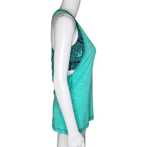 Lululemon  Tank Womens 6 Green Twist & Toll 2 in 1 Yoga Gym Workout Athleisure