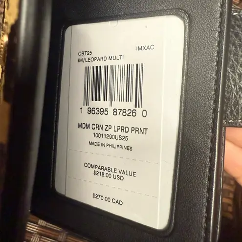 Coach  Medium Corner Zip Wallet With Leopard Print cbt25 thumbnail 6