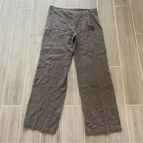 Johnny Was NEW GREY WIDE LEG LINEN PANTS SZ MEDIUM