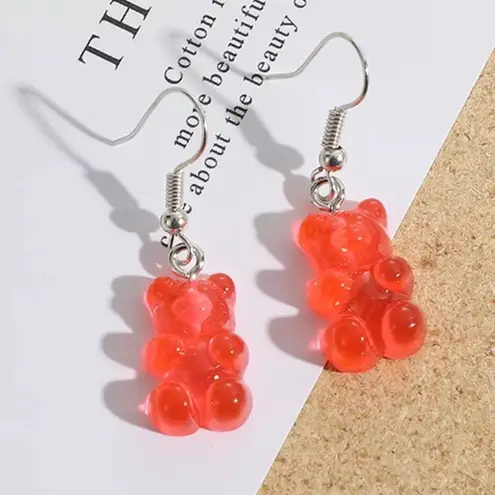 🆕Red Candy Gummy Bear Dangle Earrings