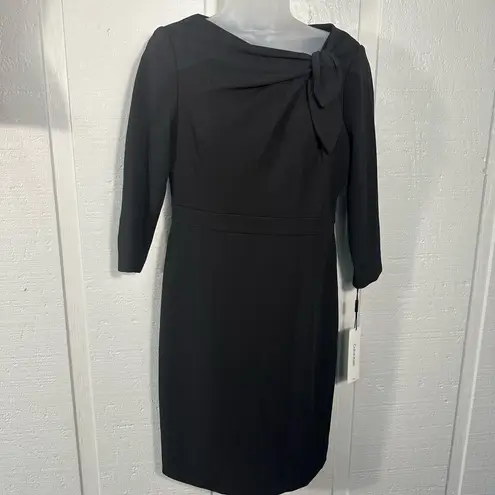 Calvin Klein  Scuba-Crepe Black Dress Size 12P…