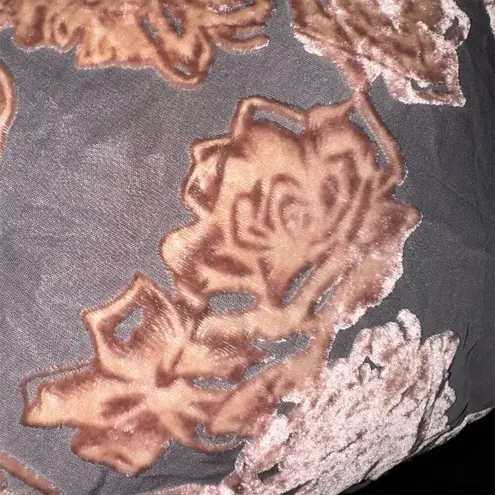 Women's Floral Velvet Jacket Multicolor 3/4 Sleeve Size XL Orange