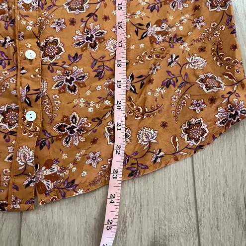 J.Jill  Women’s Brown Paisley Button Down Blouse Sz Small
