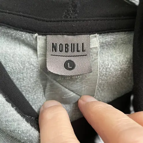 Nobull Performance Hoodie Women’s L Charcoal Grey Drawstring Fleece Lined
