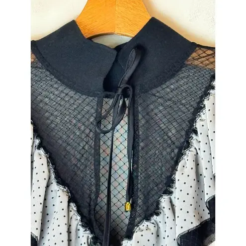 HAH Hot As Hell Bodysuit Women Small Black White Polka Dot Heavy Knecking NWT