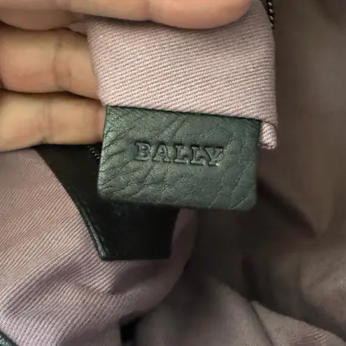 BALLY black leather hobo, tassel tieclosure, made in Italy