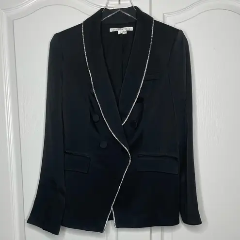 Veronica Beard Dickey Jacket with Crystal Trim in Black Size 6