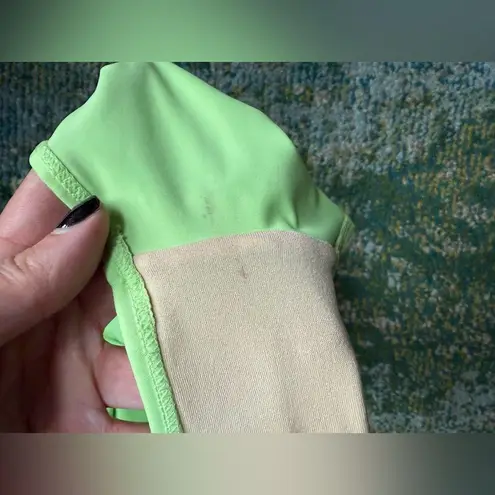 Vintage 90s Sun Streak Newport News neon green structured one piece, size 14