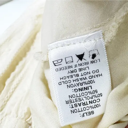 LALAVON Cotton Boho Isla Wavy Breeze Tiered Maxi Dress Cream Black Size M Size M