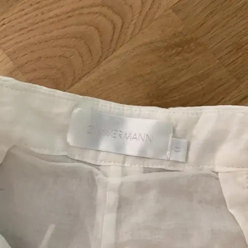 Zimmermann white eyelet wrap top shorts set